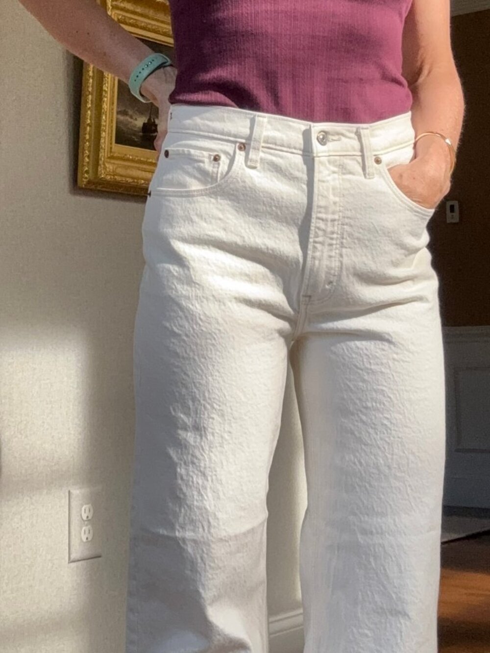 Abercrombie & Fitch 90s Relaxed High Rise Jean Women's Size 30 White Wide Leg